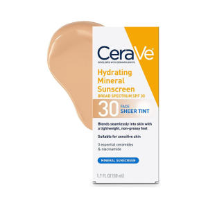 CeraVe Hydrating Mineral Sunscreen SPF 30 Face Sheer Tint